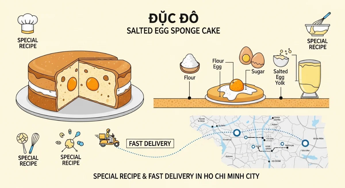 Bánh bông lan trứng muối Đức Đô thơm ngon giao nhanh TPHCM